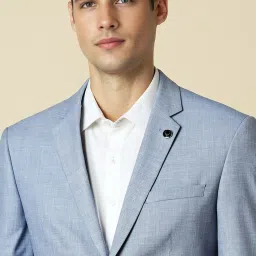 Allen Solly Blue Slim Fit Texture Two Piece Suit image 5