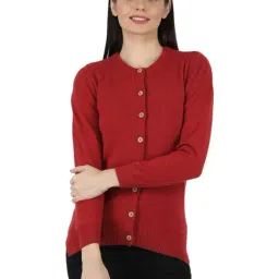 Monte Carlo Rust Wool Open Front Cardigan-image-56