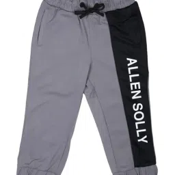 Allen Solly Junior Grey & Black Cotton Color Block Joggers-picture-14