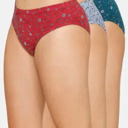 Amante Multicolor Cotton Printed Bikini Panty (Pack of 3)-picture-21