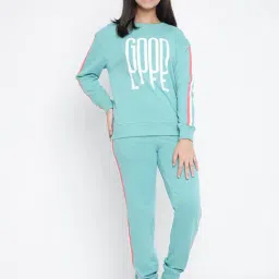 Lil Tomatoes Kids Sea Green Printed Full Sleeves Tracksuit-picture-39