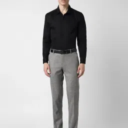 Peter England Grey Slim Fit Checks Trousers image 5