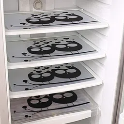 Kuber Industries White 6 Pieces Love Birds Design PVC Refrigerator Mats & Drawer Set-picture-38