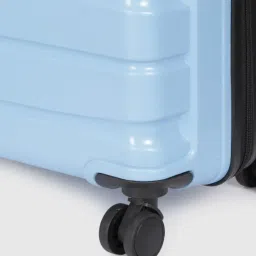 Teakwood Leathers Blue 8 Wheels Medium Hard Cabin Trolley Bag image 5