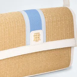 TOMMY HILFIGER White SOPHIA II Woven Cross Body Bag image 5