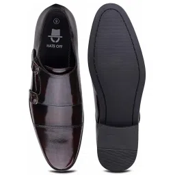 Hats Off Accessories Men's Burgundy Monk Shoes image 5