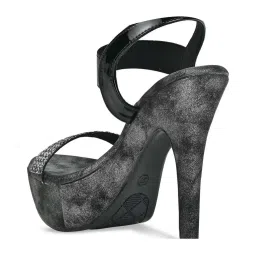 Rocia by Regal Women's Black Ankle Strap Stilettos image 5