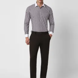 Van Heusen Brown Cotton Slim Fit Checks Shirts image 5