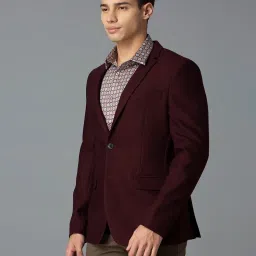 Reid & Taylor Maroon Comfort fit Solid Blazer image 5