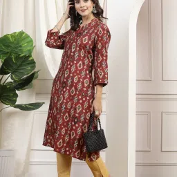 Nayam by Lakshita Maroon Chanderi Printed Kurta image 5