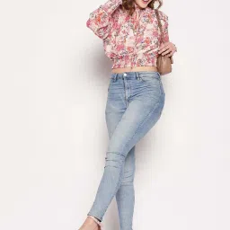 Madame Pink Regular Fit Floral Print Top image 5