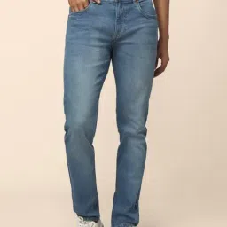 People by Pantaloons Indigo Blue Cotton Slim Fit Jeans-picture-17