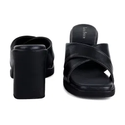 Louis Stitch Women's Black Cross Strap Sandals image 5