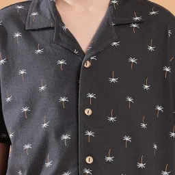 Lil Tomatoes Kids Charcoal Grey Printed Shirt Set image 5