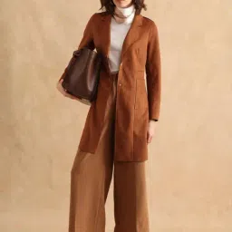 RAREISM Tan Suede Solid Long Sleeves Jacket image 5