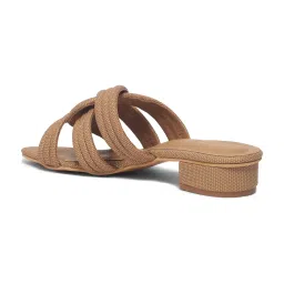Eridani Women Simone Beige Cross Strap Sandals image 5