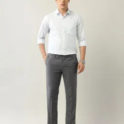 Arrow Grey Viscose Regular Fit Checks Formal Trousers image 5
