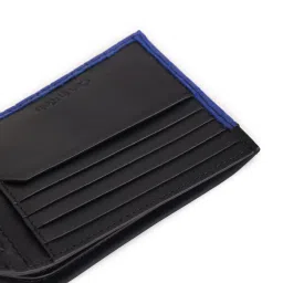 CALVIN KLEIN Black & Blue Leather Printed Wallet image 5