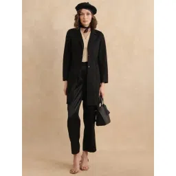 RAREISM Black Suede Solid Long Sleeves Jacket image 5