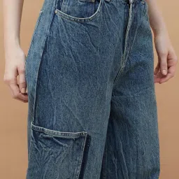 Ginger By Lifestyle Mid Blue Cotton Regular Fit Jeans image 5