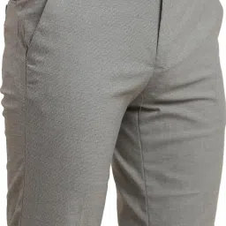 Turtle Grey Slim Fit Dobby Trousers image 5