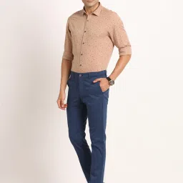 Turtle Brown Cotton Slim Fit Printed Shirt image 5