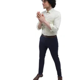 Turtle Beige Cotton Slim Fit Printed Shirt image 5