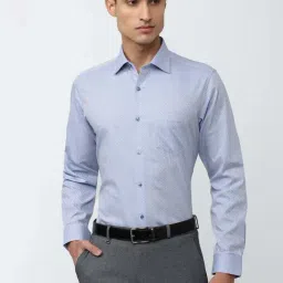 Van Heusen Blue Regular Fit Printed Cotton Shirt-image-62