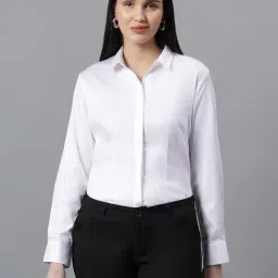 Cantabil White Cotton Solid Formal Shirt-picture-22