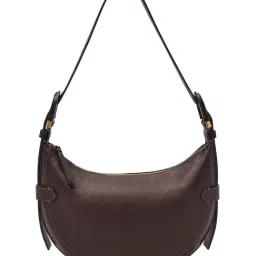 Fossil Harwell Brown Medium Leather Hobo Bag-image-9