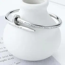 STYOLLO Silver-Plated American Diamond Anti Tarnish Bangle-Style Bracelet-picture-37