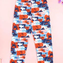 Kiddopanti Boys Neon Orange Cotton Printed Regular Fit Nightwear Bottoms-picture-25