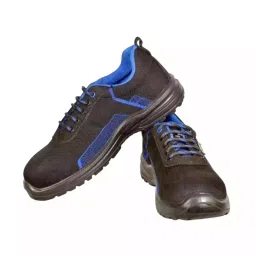 Coffer Safety Composite Toe Safety Shoes PVC Sole Low Ankle Black & Blue Mesh Size UK 7, 1203-picture-14