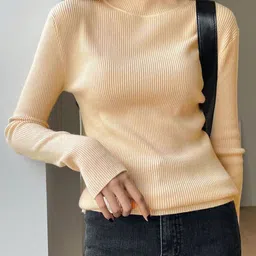 Moda Rapido Women High Neck Slim Fit T-shirt-image-93