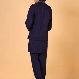 V-Mart Boys Mandarin Collar Straight Kurta With Pyjamas & Jacket image 2