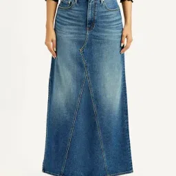 Levi's Blue Cotton Regular Fit Denim Skirt-picture-27