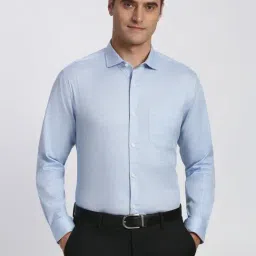 Peter England Blue Cotton Regular Fit Printed Shirt-picture-42