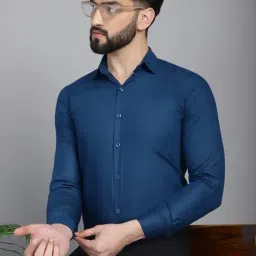 Indian Needle Teal Regular Fit Shirt-image-43