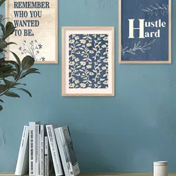 Kotart Brown & Blue 3 Pieces Wooden Motivational Wall Arts-picture-30