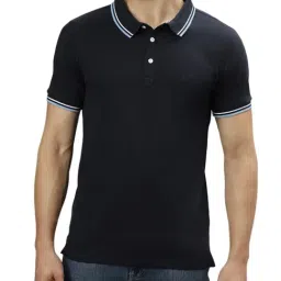 Lindbergh Blue Cotton Regular Fit Polo T-Shirt-picture-17