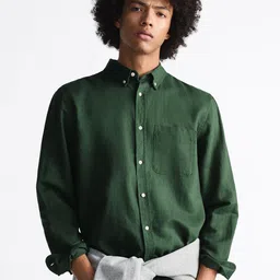 MISCHIEF MONKEY Men Classic Button-Down Collar Solid Cotton Tailored Fit Casual Shirt-picture-25