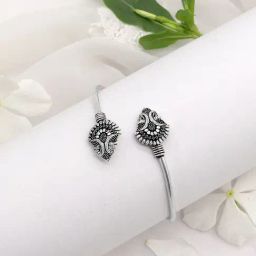 Teejh Mrag Silver Oxidized Bracelet Cuff Bracelet for Women-picture-8