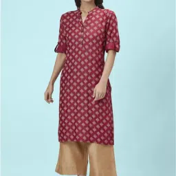 Rangmanch by Pantaloons Red Printed Straight Kurta-picture-41