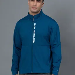 Red Tape Teal Regular Fit Printed High Neck Sports Jacket-image-0