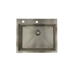 Jayna PVD Square 24x20x09 inch Grey Finish Stainless Steel Single Bowl Kitchen Sink, JSPV 2420T-picture-11