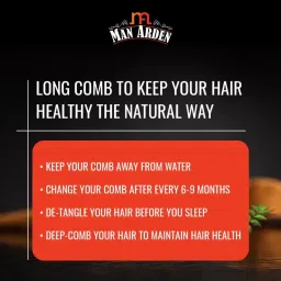 Man Arden Natural Kacchi Neem Wood Hair Comb For Healthy Scalp image 4