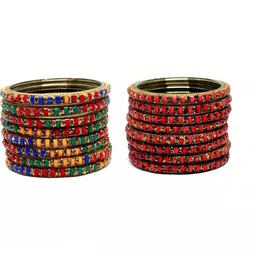 SAND Multi Glass Artificial Stones & Beads Bangle-picture-22