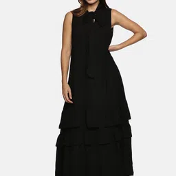 ISU Women Tie-Up Neck Maxi Dress-picture-29