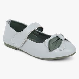 Superminis Bow Applique Detailed Mary Jane Ballerinas With Velcro Closure - Green-picture-8
