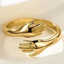 Ringzinnie Unisex Stainless Steel Hug-Shaped Adjustable Finger Ring-picture-17